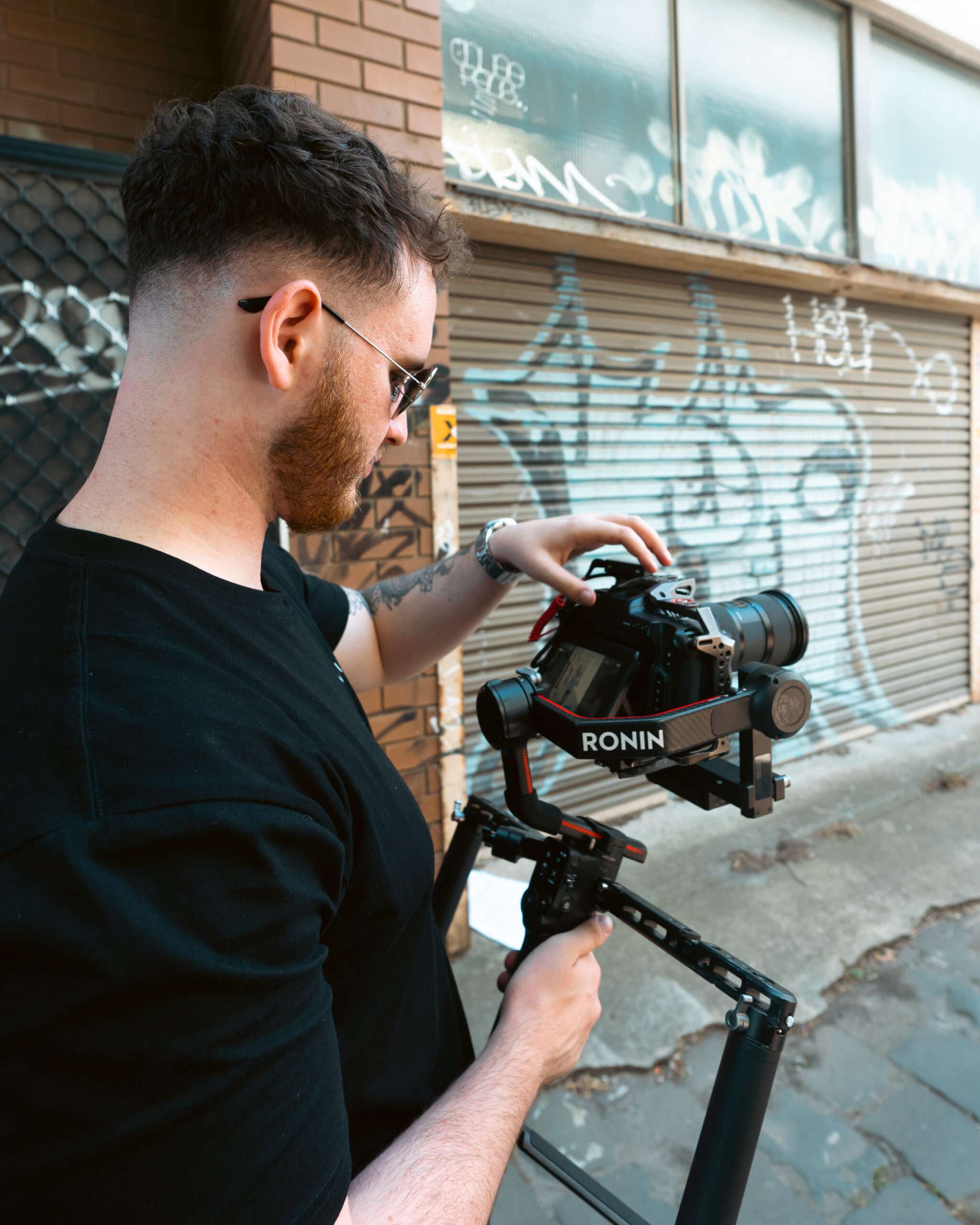 A man making video