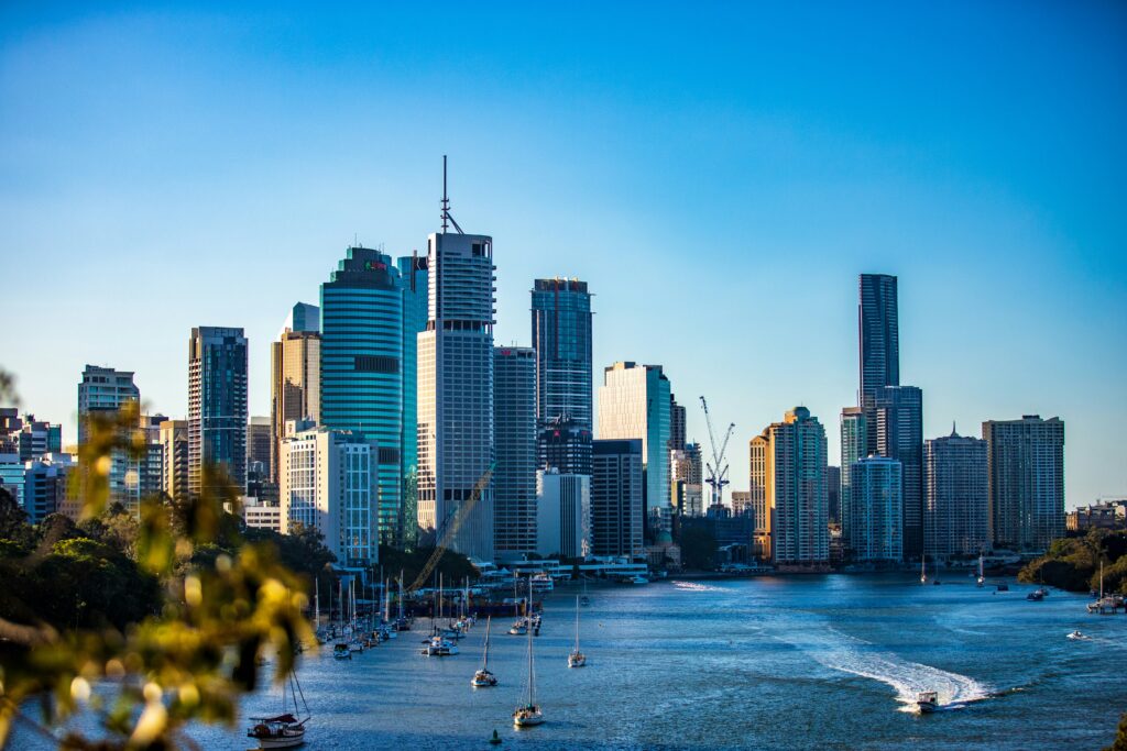 Brisbane filming locations – city skyline and river at sunset