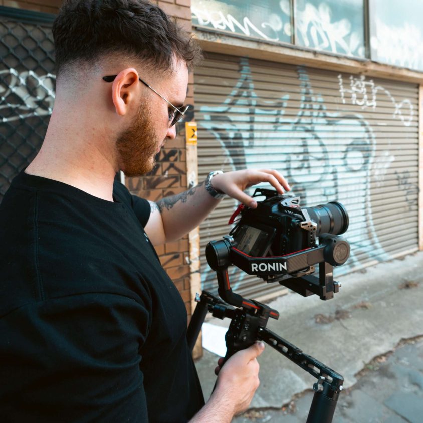 A man making video